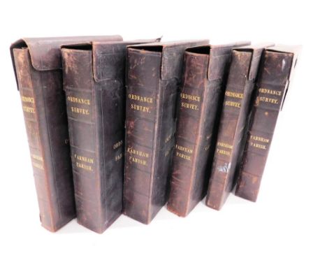 Ordnance Survey maps of the parish of Farnham, Surrey, published circa 1871, in six slip cases. 