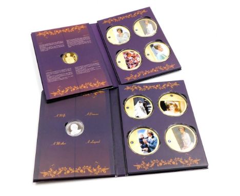 Two Diana Portrait of a Princess coin sets, each with original fitted case. 