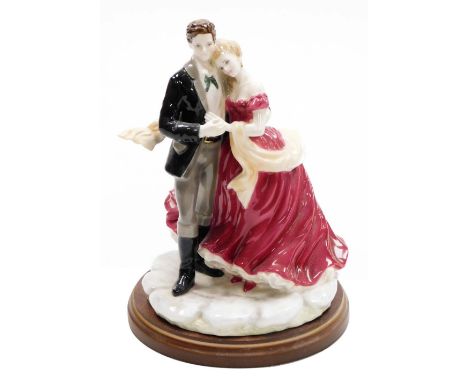 A Royal Worcester porcelain figure group, of True Love Age Of Romance, modelled by Richard Moore, limited edition number 414/