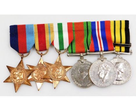 A set of late issued medals to Mr D F Hartnoll-Hall RAF, issued circa 1995-96, comprising 1939-45 Star, Africa Star, Italy St