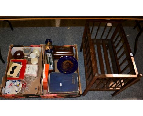 Assorted items including a tea caddy; cigarette cards; ceramics; collectables; glass etc 