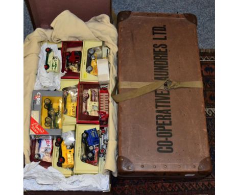 Models of Yesteryear Jacobs van and Osram lamp and approximately sixty modern models (two boxes)
