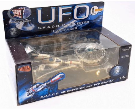 Carlton Product Enterprise Gerry Anderson UFO S.H.A.D.O Interceptor with UFO Saucer, diecast, Excellent to Near Mint, within 