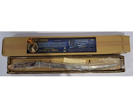United Cutlery The Lord of the Rings Hadhafang Sword of Arwen, replica, wooden wall plaque, certificate of Authenticity, with