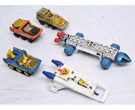Dinky Space 1999 Blue Freighter with Buck Rogers Starfighter, The Explorers X1 Rocketron, X2 Lasertron and Matchbox&nbsp; K-2