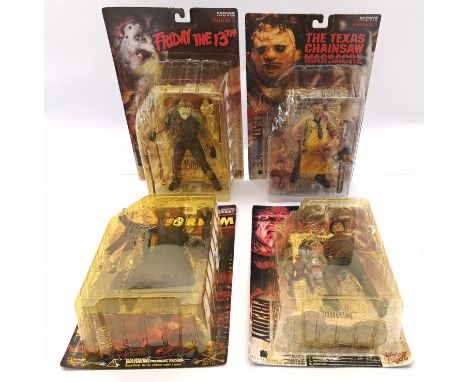 McFarlane Toys Movie Maniacs group Including: Ghostface, Friday The 13th, The Texas Chainsaw Massacre, A Nightmare On Elm Str