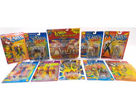 Toy Biz Marvel Comics X-Men group including: Silver Samurai &amp; Robot Wolverine Special Metallic Edition, Marvel Universe R