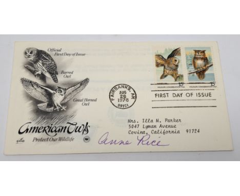 Anne Rice signed first day cover, NO COA or Provenance. See photo.&nbsp;