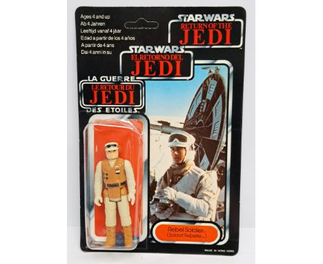 Palitoy Star Wars vintage Rebel Soldier (Soldat Rebelle) Trilogo ROTJ 70B clear crushed bubble on unpunched&nbsp; Good to exc