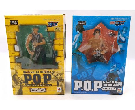 MegaHouse, Portrait of Pirates One piece action figure pair including: POP Series Ace 1/8 Figure, Roronoa Zoro NEO-3, within 