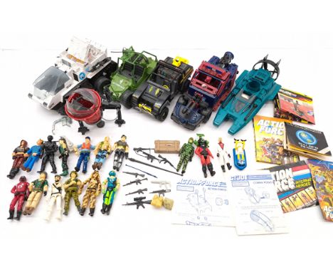 Hasbro, Quantity of Action Force 80s Including: G.I. Joe Vehicles, Snow Cat-A First!, Water Moccasin, Cobra Pogo, plus variou