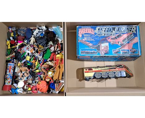 Collectibles mixed group including: Knickerbocker 1982 The Dukes Speed Jumper Action Stunt Set, "Golden Falcon" large tinplat