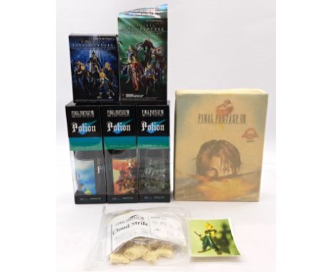 Square Enix, Final Fantasy collectibles group including: Final Fantasy VII Potion with Trading Arts Mini x3, Trading Arts Vol