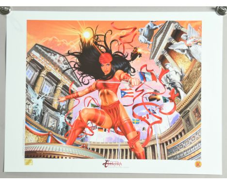 Marvel Dynamic Forces Inc The Elektra Lithograph Poster Print, by Greg Horn, Limited Edition, with COA, Near Mint, 18" x 24".