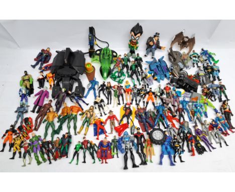 Quantity of Kenner / Hasbro DC Comics Batman, Superman, Green Lantern &amp; similar action figures. Condition varies mostly f