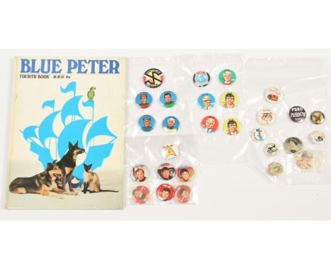 Gerry Anderson, Star Trek, Doctor Who and other vintage metal pin badges, etc: (1) Gerry Anderson vintage Captain Scarlet SPE