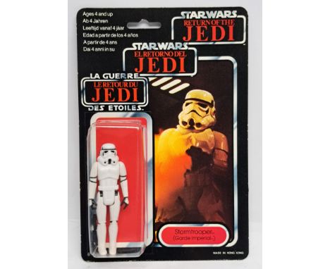 Palitoy Star Wars vintage Stormtrooper Trilogo ROTJ 70B clear dented bubble on good to excellent cardback&nbsp;