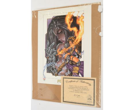 Dynamic Forces Inc Top Cow Witchblade Lithograph Poster Prints x four, includes The Witchblade Power by Michael Turner and ot