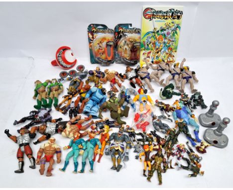Quantity of LJN Vintage Thundercats incomplete, with modern Bandai figures. Unchecked for completeness, condition varies fair