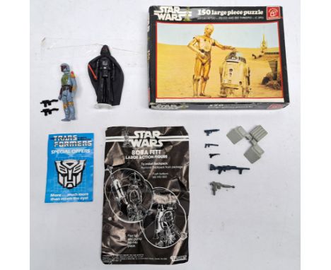 Kenner Star Wars vintage weapons &amp; accessories, Boba Fett large action figure leaflet (hole punched), complete jigsaw wit