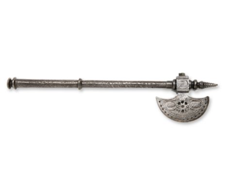BATTLE AX TABAR | Date: 20th century | Condition: The decoration is largely worn | Lot information | Decorative Indian axe-ta