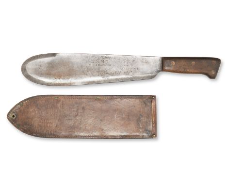 MACHETE "BOLO" | USA, AMERICAN | Country: USA | Date: 1943 | Marking: U.S.M.C. VILLAGE BLACKSMITH (blade), USMC BOYT 43 (shea