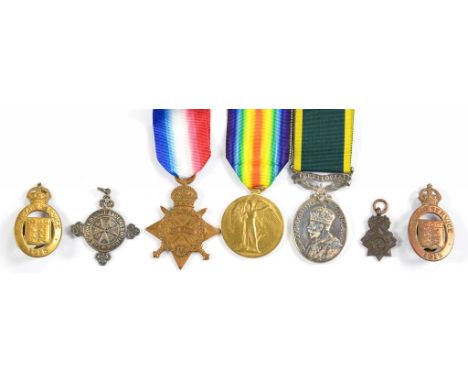 WORLD WAR I 1914-'15 STAR 15363 PTE W. MCPHIE YORK R, [D.26.1.1916, BREWERY ORCHARD CEMETRY] VICTORY MEDAL T4-219761 PTE A.J.