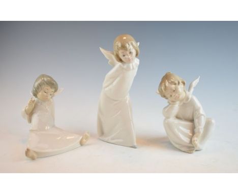 Three Lladro figures of angels   Condition: 