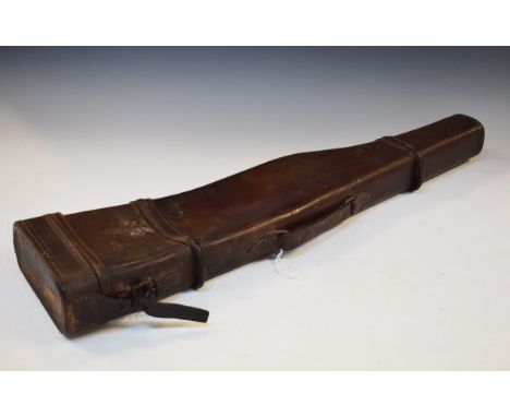 Vintage brown leather 'Leg of Mutton' gun case   Condition: 