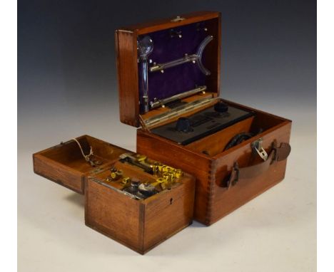 Vintage Everay medical Ultra Violet machine, together with a similar electric shock machine, each in a mahogany case   Condit