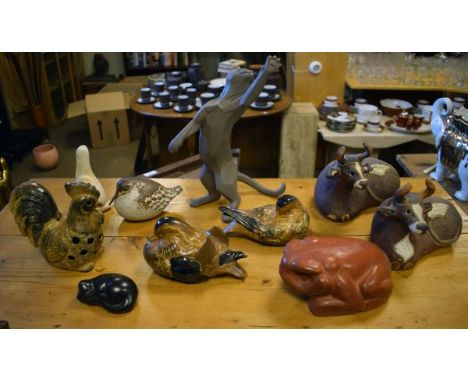 Quantity of ceramic and other animal themed ornaments, birds etc   Condition: 