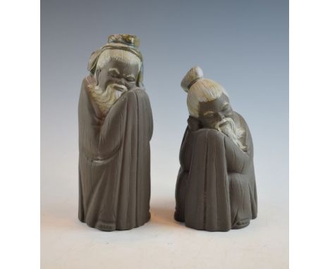 Two Lladro matt glazed figures of Chinese wisemen   Condition: 