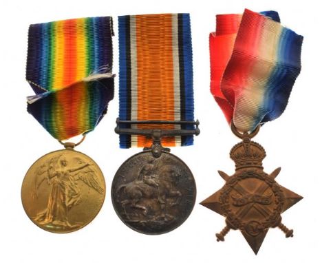 Medals - World War I group of three comprising: 1914-15 Star, 1914-18 War Medal and Victory Medal awarded to M2-054055 Privat