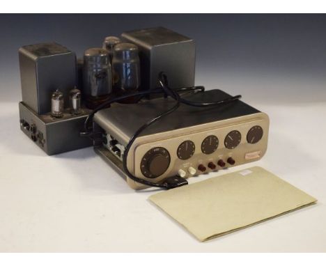 Vintage Quad II amplifier, serial no.13183, circa 1958, with instruction book, together with a Quad 22 control unit, serial n