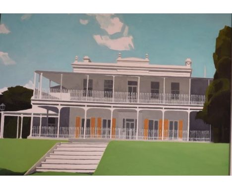 Jean Wheeler - Two oils on canvas - Architectural studies, framed, and one other oil on canvas depicting a figure in a garden