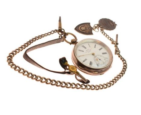 Gentleman's silver cased key wind pocket watch, the white enamel dial inscribed Kay's Perfection Lever, having Roman numerals