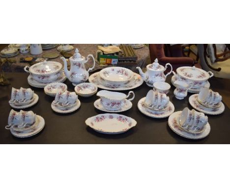 Extensive Royal Albert 'Lavender Rose' pattern dinner and tea service   Condition: 