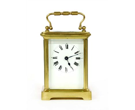 A brass carriage clock