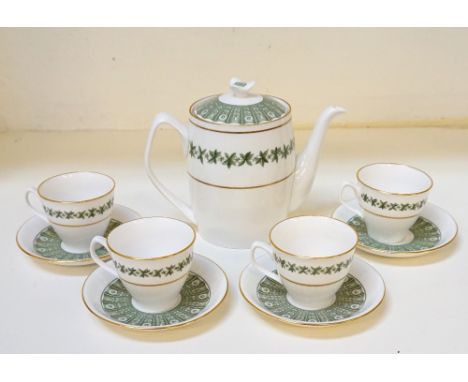 SPODE PROVENCE PATTERN PART TEA SERVICE
with a white ground and gilt border decorated with a green floral pattern, comprising