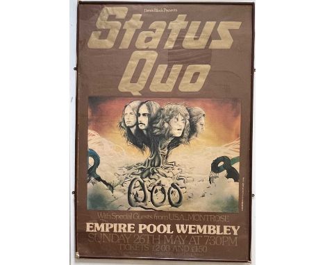 STATUS QUO EMPIRE POOL WEMBLEY POSTER. An original, large format poster (approx 41 x 61") for Status Quo at Empire Pool Wembl