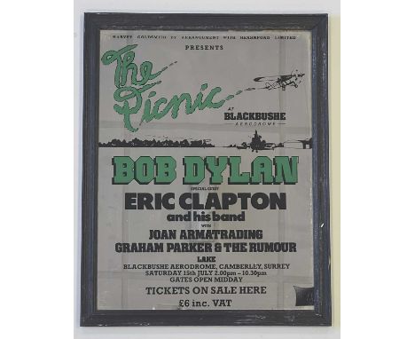 BOB DYLAN BLACKBUSHE ORIGINAL PROMOTIONAL MIRROR. An original and rare promotional mirror issued for the famous 'Picnic' at B