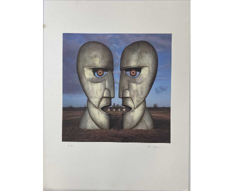 PINK FLOYD / STORM THORGERSON DIVISION BELL SIGNED PRINT. A signed print on thick stock of a famous photograph by Storm Thorg