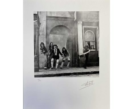 MARTYN GODDARD SIGNED LIMITED EDITION AC/DC PHOTO PRINT. A hand signed and numbered (15 / 40) 20 x 16" archival cotton rag pr