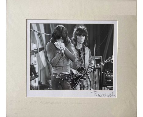 MICHAEL RANDOLPH / ROLLING STONES SIGNED PHOTO. A mounted, original photo print of an image taken by Michael Randolph. This e