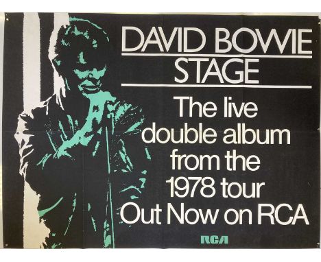 DAVID BOWIE ORIGINAL STAGE POSTER. An original RCA promotional poster for David Bowie's 'Stage' album, c 1978. Some losses an