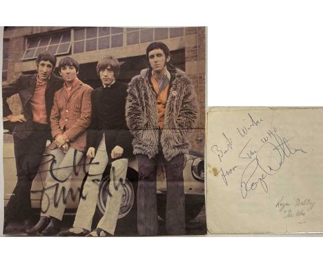 THE WHO A vintage signed colour 6.5 x 7 magazine photograph (removed from an edition of Record Mirror) by John Entwistle and 