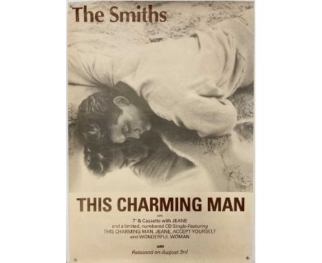 THE SMITHS - THIS CHARMING MAN POSTER. An original promotional poster for The Smiths - This Charming Man on WEA. Measures 16.