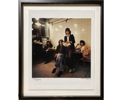 THE ROLLING STONES - DAVID MONTGOMERY SIGNED PHOTOGRAPH. A mounted and framed print of a photograph taken by David Montgomery