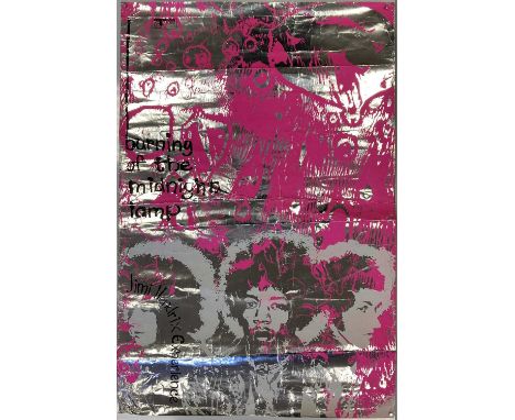 JIMI HENDRIX BURNING THE MIDNIGHT OIL ORIGINAL POSTER. An original, Photosida designed, Track Records published poster circa 