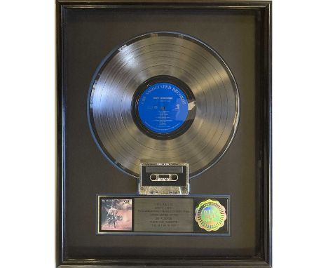 OZZY OSBOURNE RIAA AWARD. An official RIAA platinum sales award presented to recognise sales of 1,000,000 copies of 'The Ulti